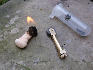 thumbnail image 2 of Trailblazer Micro Spark Wheel Emergency Fire Starter With 3 Replacement Flints - Brass 2 of 6